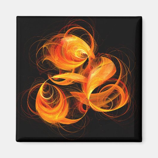 Fireball Abstract Art Square Magnet (Voorkant)