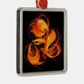 Fireball Abstract Art Square Metalen Ornament (Rechts)
