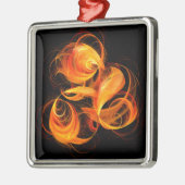 Fireball Abstract Art Square Metalen Ornament (Links)