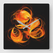 Fireball Abstract Art Square Vierkante Klok (Voorkant)