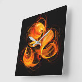 Fireball Abstract Art Square Vierkante Klok (Hoek)