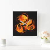 Fireball Abstract Art Square Vierkante Klok (Huis)