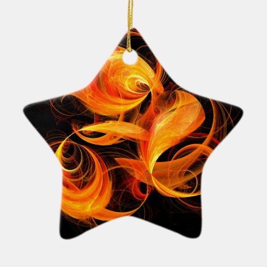 Fireball Abstract Art Star-Ornament Keramisch Ornament (Voorkant)