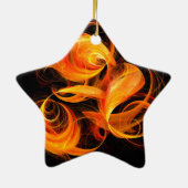 Fireball Abstract Art Star-Ornament Keramisch Ornament (Achterkant)