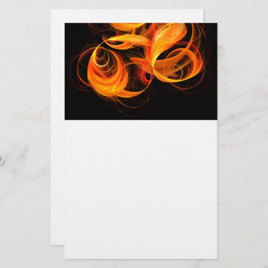 Fireball Abstract Art Stationery Briefpapier (Voorkant / Achterkant)