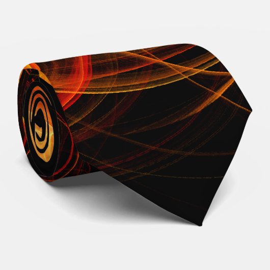 Fireball Abstract Art Stropdas (Opgerold)