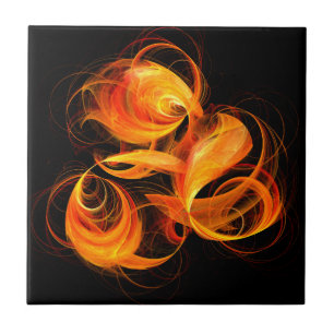 Fireball Abstract Art Tile Tegeltje