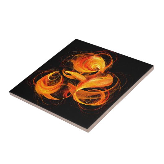 Fireball Abstract Art Tile Tegeltje (Zijkant)