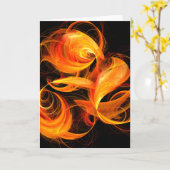 Fireball Abstract Art Wenskaart Kaart (Gele Bloem)