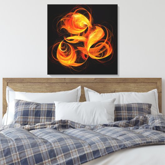 Fireball Abstract Art Wrapped Canvas Print (Insitu (Slaapkamer))