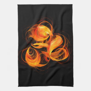 Fireball Abstracte Art Kitchen Towel Theedoek