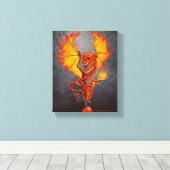 Fireball Dragon 8x10 Canvas afdrukken (Insitu (Houten vloer))