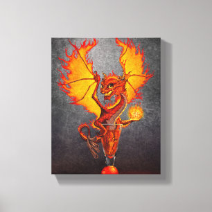 Fireball Dragon 8x10 Canvas afdrukken