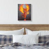 Fireball Dragon 8x10 Canvas afdrukken (Insitu (Slaapkamer))