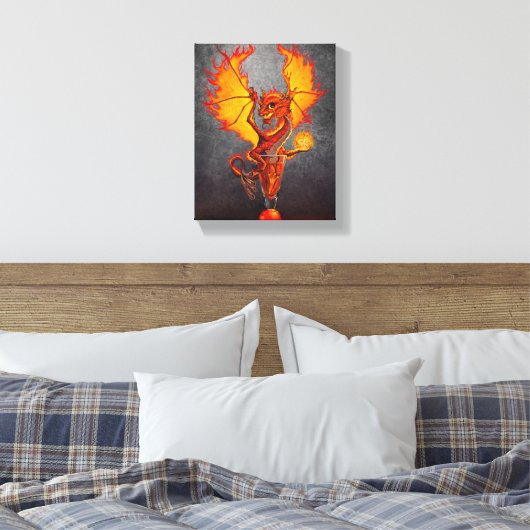 Fireball Dragon 8x10 Canvas afdrukken (Insitu (Slaapkamer))