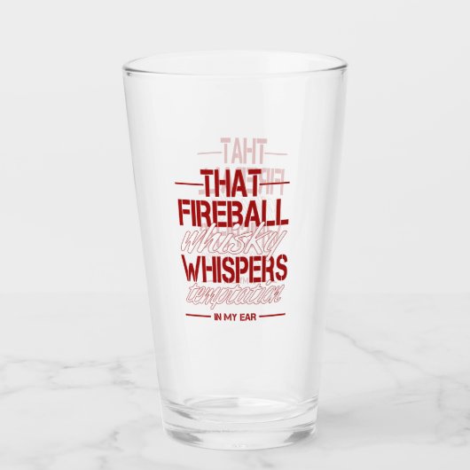 Fireball Drink Humor Glass Cup Glas (Voorkant)