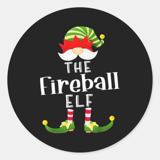 Fireball Elf Group Christmas Funny Pajama Party  Ronde Sticker (Voorkant)