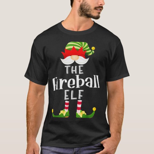 Fireball Elf Group Christmas Funny Pajama Party T-shirt (Voorkant)