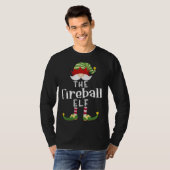 Fireball Elf kerstfeest Funny Pajama Partij T-shirt (Voorkant volledig)