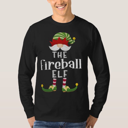 Fireball Elf kerstfeest Funny Pajama Partij T-shirt (Voorkant)