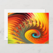 Fireball Fractal Spiral Briefkaart (Voorkant / Achterkant)
