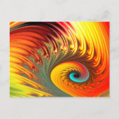 Fireball Fractal Spiral Briefkaart (Voorkant)