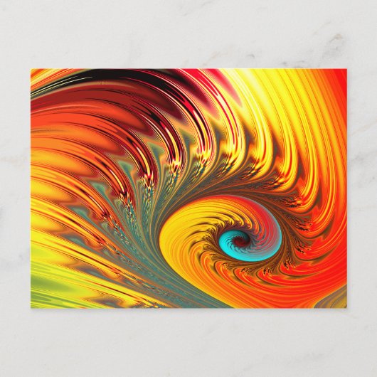 Fireball Fractal Spiral Briefkaart (Voorkant)