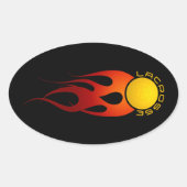 Fireball Ovale Sticker (Voorkant)
