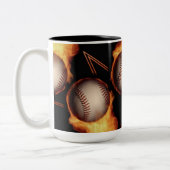 Fireball Pattern Baseball Lovers Mug Tweekleurige Koffiemok (Links)