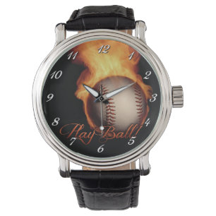 Fireball Pattern Baseball Lovers Wrist Watch 2 Horloge