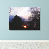 Fireball Sunrise Wrapped Canvas Afdruk (Insitu (Houten vloer))