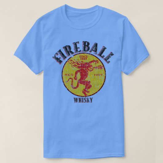 FIREBALL WHISKY 1984  RETRO STIJL T-SHIRT (Design voorkant)