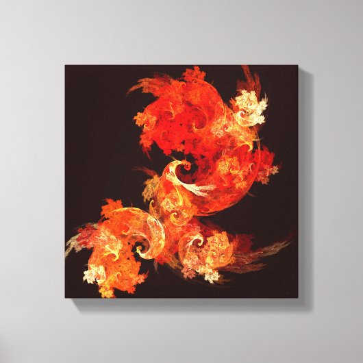 Firebird Abstract Black en White dansen Canvas Afdruk (Voorkant)