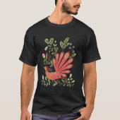 Firebird Bloemen Oekraïens Vyshyvanka Stijl T-shirt (Voorkant)