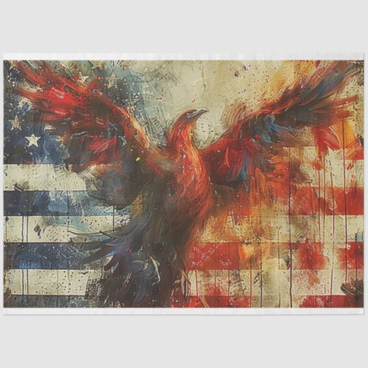 Firebird Eagle USA Vlag Decoupage Tissuepapier (Voorkant)