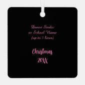 Firebird Leap Black en Pink Sq. Metalen Ornament (Achterkant)