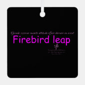 Firebird Leap Black en Pink Sq. Metalen Ornament (Voorkant)