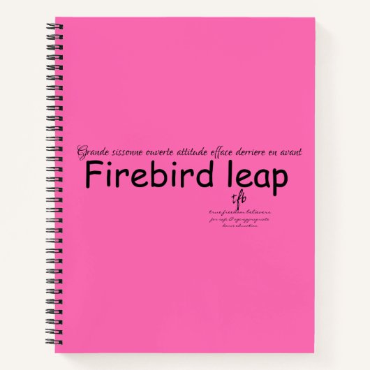 Firebird Leap Hot Pink en Black Notitieboek (Voorkant)