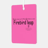 Firebird Leap Hot Pink en Black Sq. Metalen Ornament (Voorkant links)
