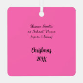 Firebird Leap Hot Pink en Black Sq. Metalen Ornament (Achterkant)