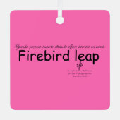Firebird Leap Hot Pink en Black Sq. Metalen Ornament (Voorkant)