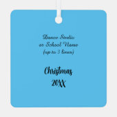 Firebird Leap Sky Blue en Black Sq. Metalen Ornament (Achterkant)