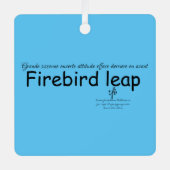 Firebird Leap Sky Blue en Black Sq. Metalen Ornament (Voorkant)