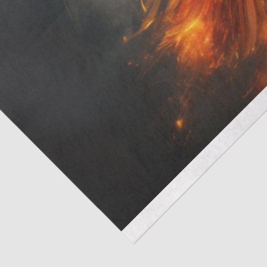 Firebird Phoenix op Fire Decoupage Tissuepapier (Detail)