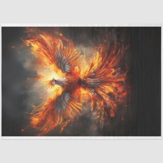 Firebird Phoenix op Fire Decoupage Tissuepapier (Voorkant)