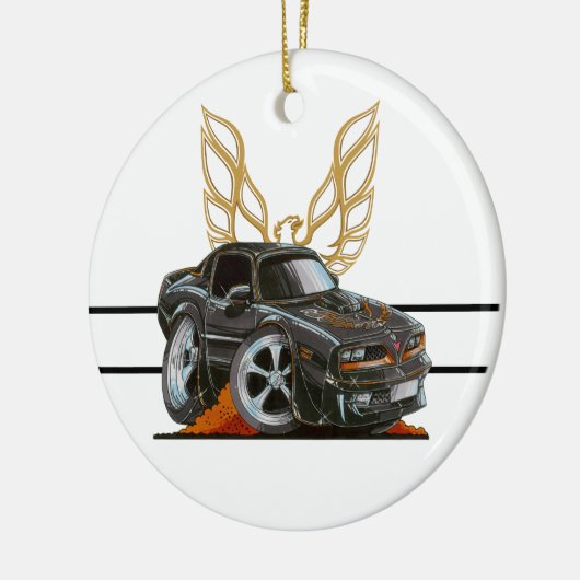 Firebird Trans Am Black TA 6.6 Cartoon Keramisch Ornament (Links)