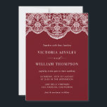 Firebrick Red Moroccan Lace Wedding Invitation Kaart<br><div class="desc">Firebrick Red Moroccan Lace Wedding Invitation  en elegant bruiloft nodigt het Marokkaanse keiwit uit.</div>