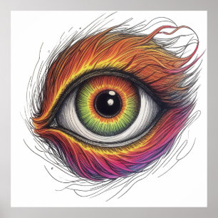 Fireburst Eye Poster