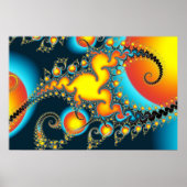 Fireburst Fractal Art Poster (Voorkant)