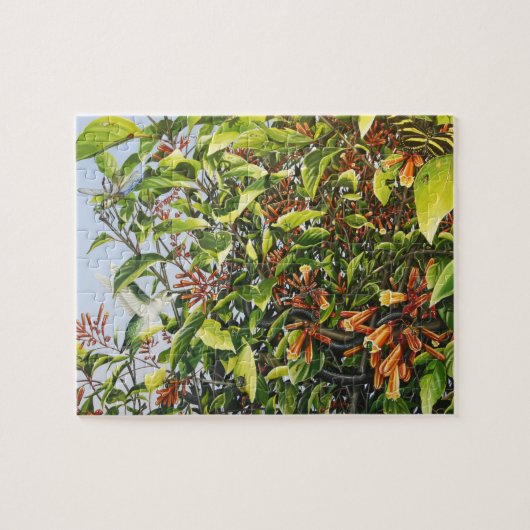 Firebush met Hummingbird en Insect Puzzle Legpuzzel (Horizontaal)